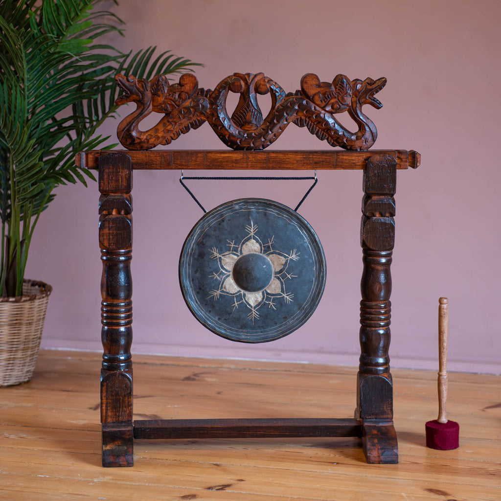 Burmese Style Black Gong No.30-Gongs-Siesta Crafts