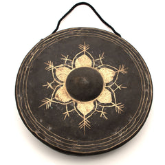 Burmese Style Black Gong No.30-Gongs-Siesta Crafts