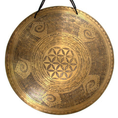 Flower of Life Cloud Mantra Metal Wind Gong No.37-Gongs-Siesta Crafts