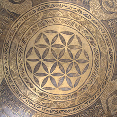 Flower of Life Cloud Mantra Metal Wind Gong No.37-Gongs-Siesta Crafts
