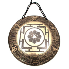 Shri Yantra Flower Metal Wind Gong No.40-Gongs-Siesta Crafts