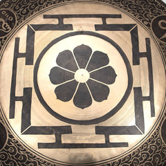 Shri Yantra Flower Metal Wind Gong No.40-Gongs-Siesta Crafts