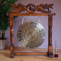 Extra Large Shri Yantra Etched Metal Gong No. 69-Gongs-Siesta Crafts