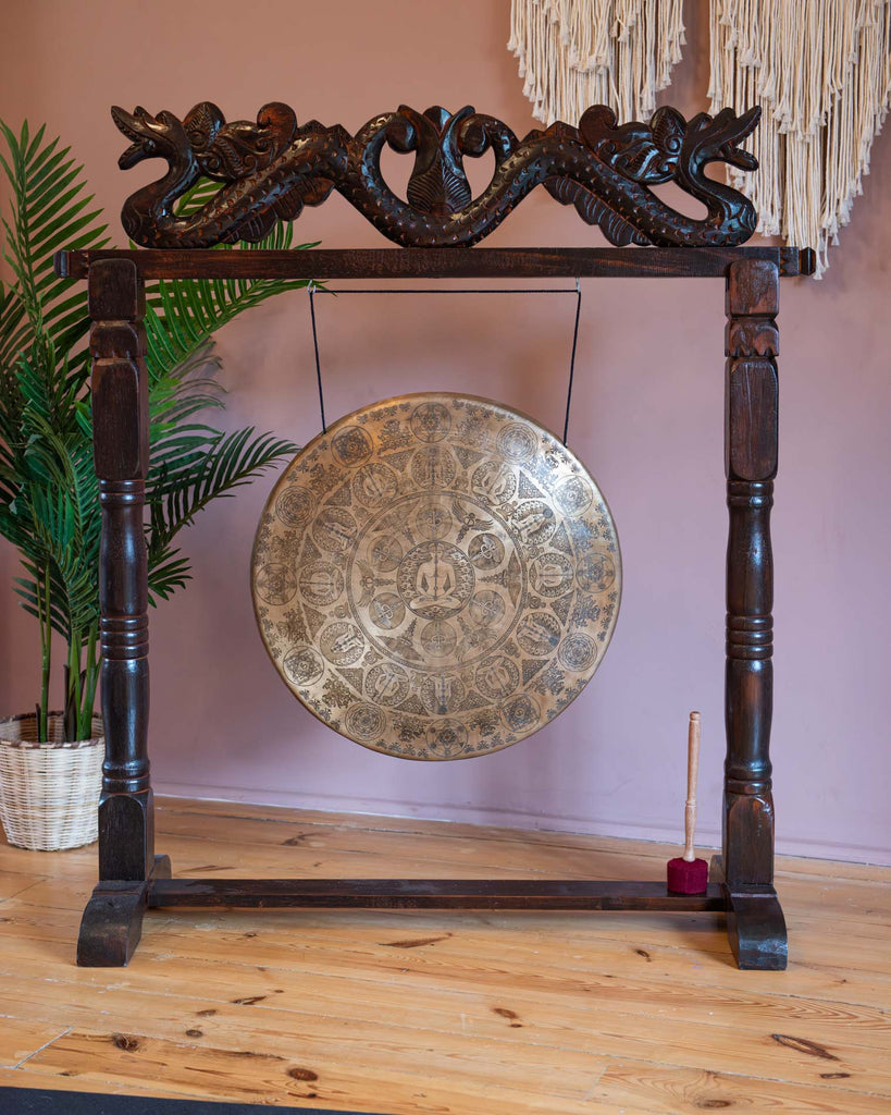 Yogi Mandala Etched Gong No.74-Gongs-Siesta Crafts