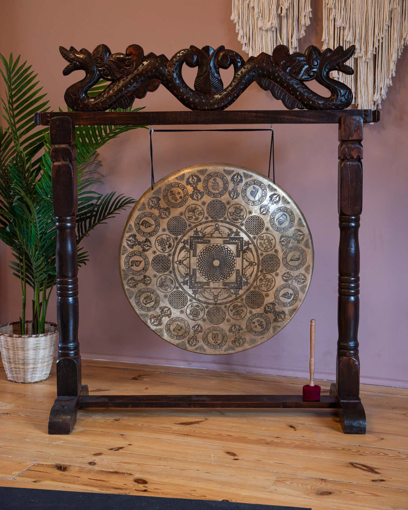 Vajra Mandalas Etched Gong No.75-Gongs-Siesta Crafts