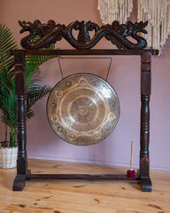 Cloud Om Mandala Etched Gong No.76-Gongs-Siesta Crafts