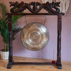 Large Cloud Om Mandala Etched Gong No.76
