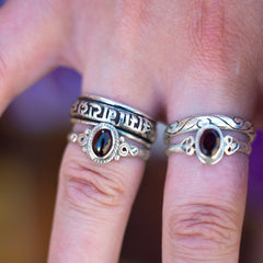 Spinning Silver Om Ring