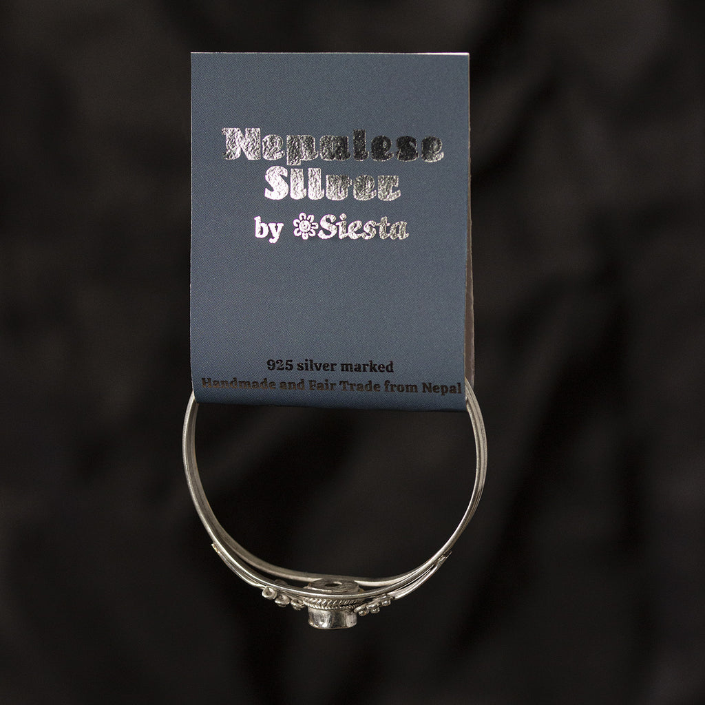 Nepalese Silver Bracelet No.12-Bracelets & Wristbands-Siesta Crafts