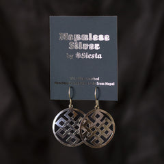 Endless Knot Circle Silver Earrings-Earrings-Siesta Crafts