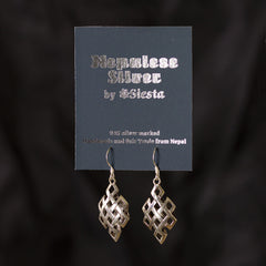 Endless Knot Cage Silver Earrings-Earrings-Siesta Crafts