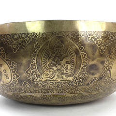 Giant Etched Artisan Singing Bowl No.128-Singing Bowls-Siesta Crafts