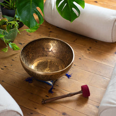 Buddha Footprint Artisan Bowl no.143-Singing Bowls-Siesta Crafts