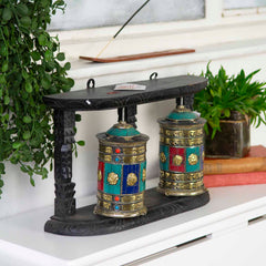 Special Wall Double Prayer Wheel No.236-Buddhism-Siesta Crafts