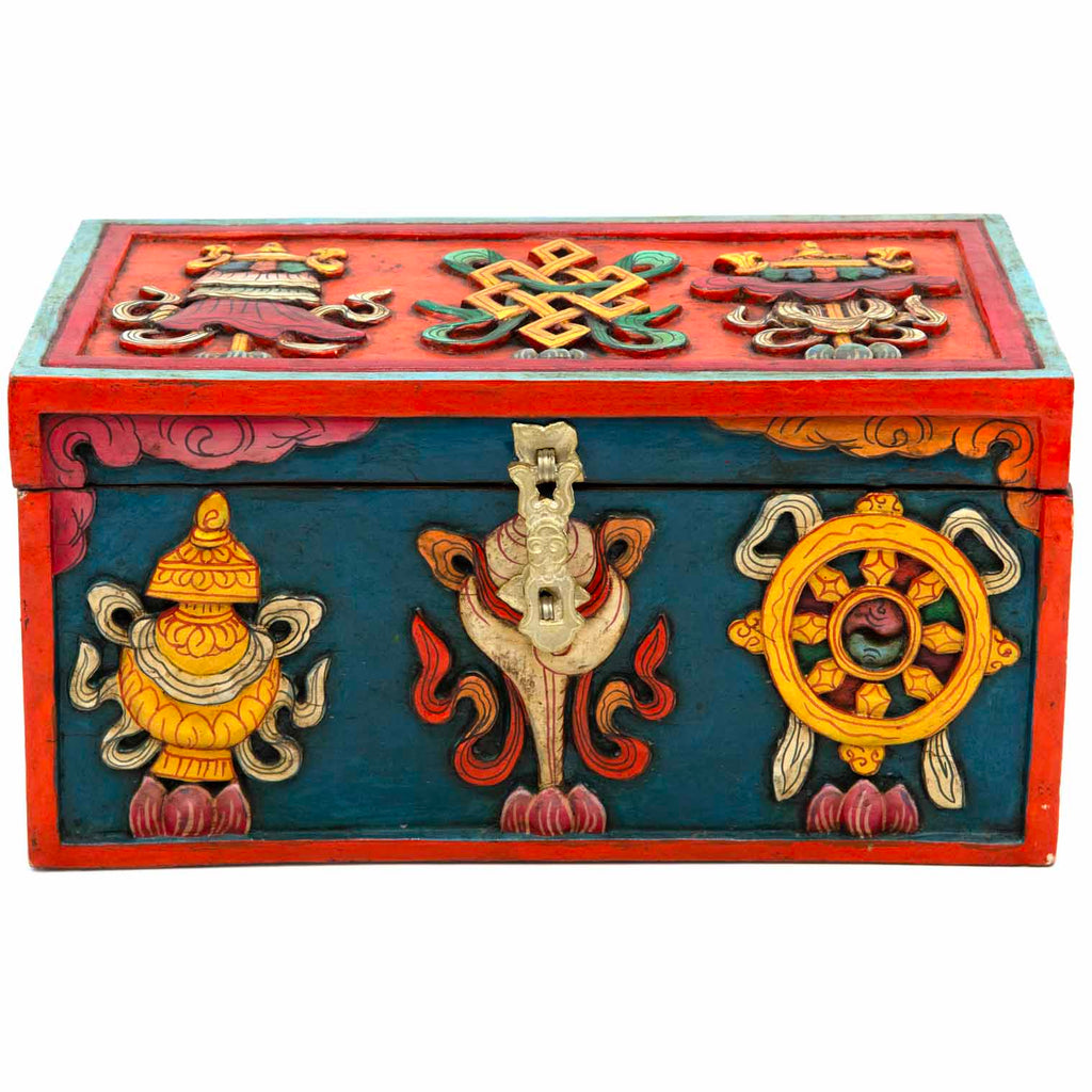 Carved Tibetan Style Box-Storage & Organisation-Siesta Crafts