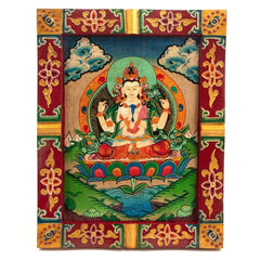 Small Tibetan Style Painted Board-Buddhism-Siesta Crafts