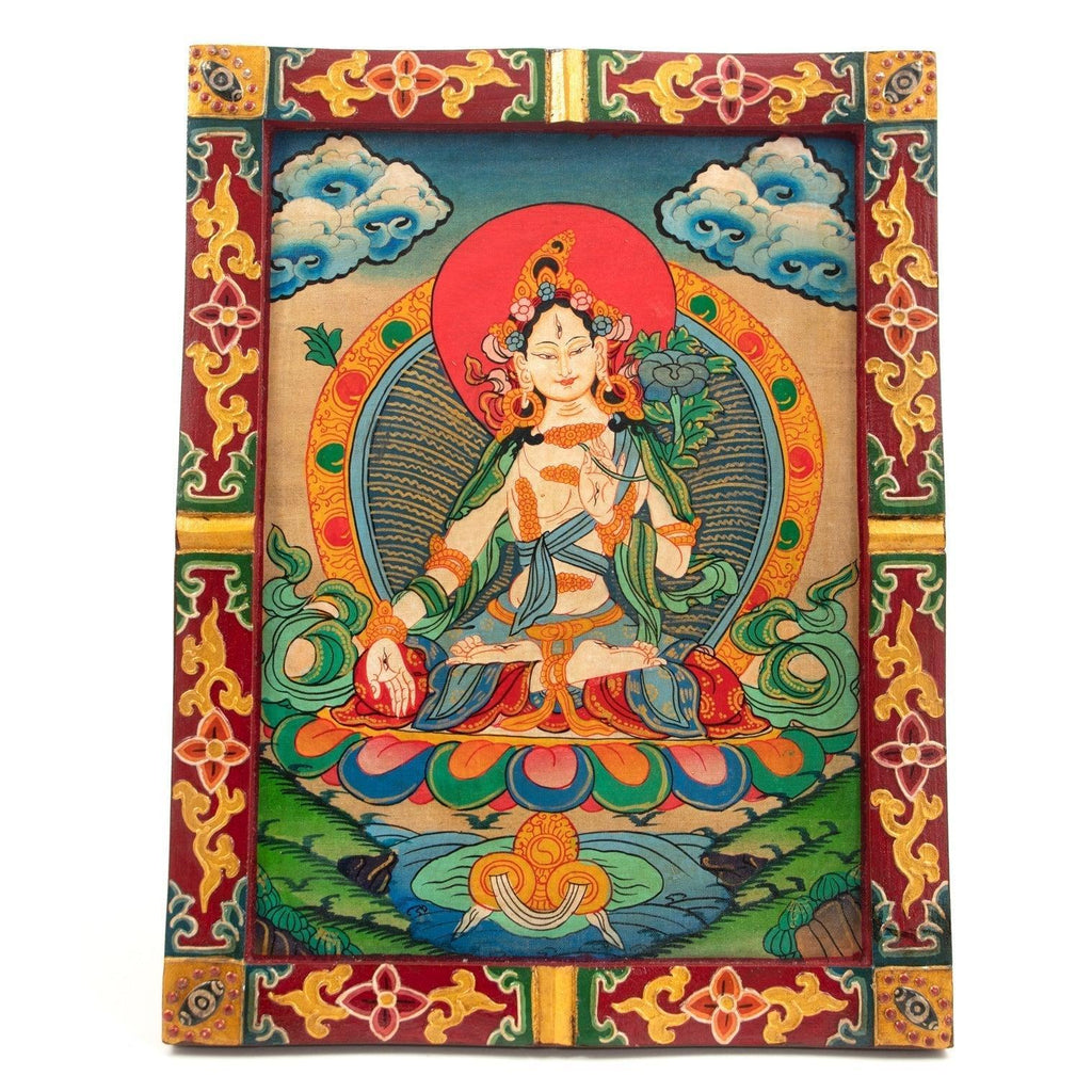 Medium Tibetan Style Painted Board-Buddhism-Siesta Crafts