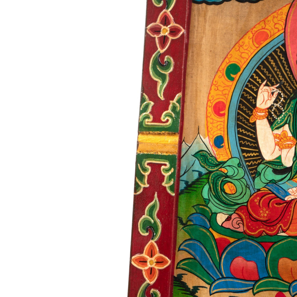Medium Tibetan Style Painted Board-Buddhism-Siesta Crafts