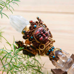 Gold Plated Copper and Crystal Phurba-Buddhism-Siesta Crafts