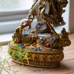 Himalayan Quartz Crystal White Tara Statue-Buddhism-Siesta Crafts