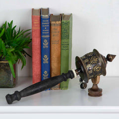 Antique Copper Prayer Wheel No.282-Buddhism-Siesta Crafts