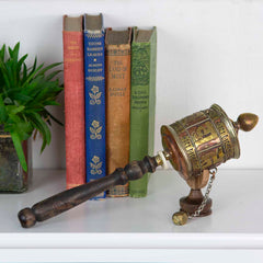 Copper Om Mantra Prayer Wheel No.285-Buddhism-Siesta Crafts