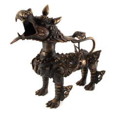 Ornate Brass Himalayan Lion Set-Buddhism-Siesta Crafts