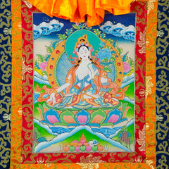White Tara Thangka No 337-Buddhism-Siesta Crafts