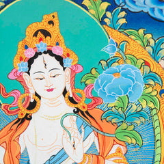 White Tara Thangka No 337-Buddhism-Siesta Crafts