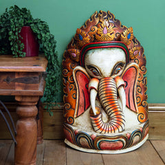 Artisan Ganesh in Wood Carving-Home Décor-Siesta Crafts