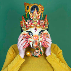 Artisan Ganesh Mask No.358-Home Décor-Siesta Crafts