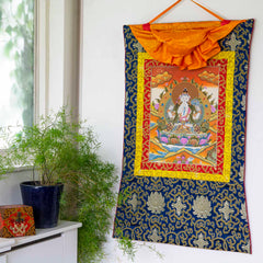 Chenrezig Thangka Painting No.368-Buddhism-Siesta Crafts