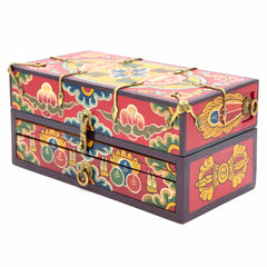 Tibetan Style Travelling Altar Box No.399-Buddhism-Siesta Crafts