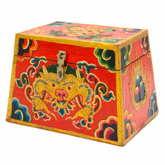 Tibetan Style Orange Cheppu Pyramid Chest-Furniture-Siesta Crafts