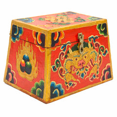 Tibetan Style Orange Cheppu Pyramid Chest-Furniture-Siesta Crafts