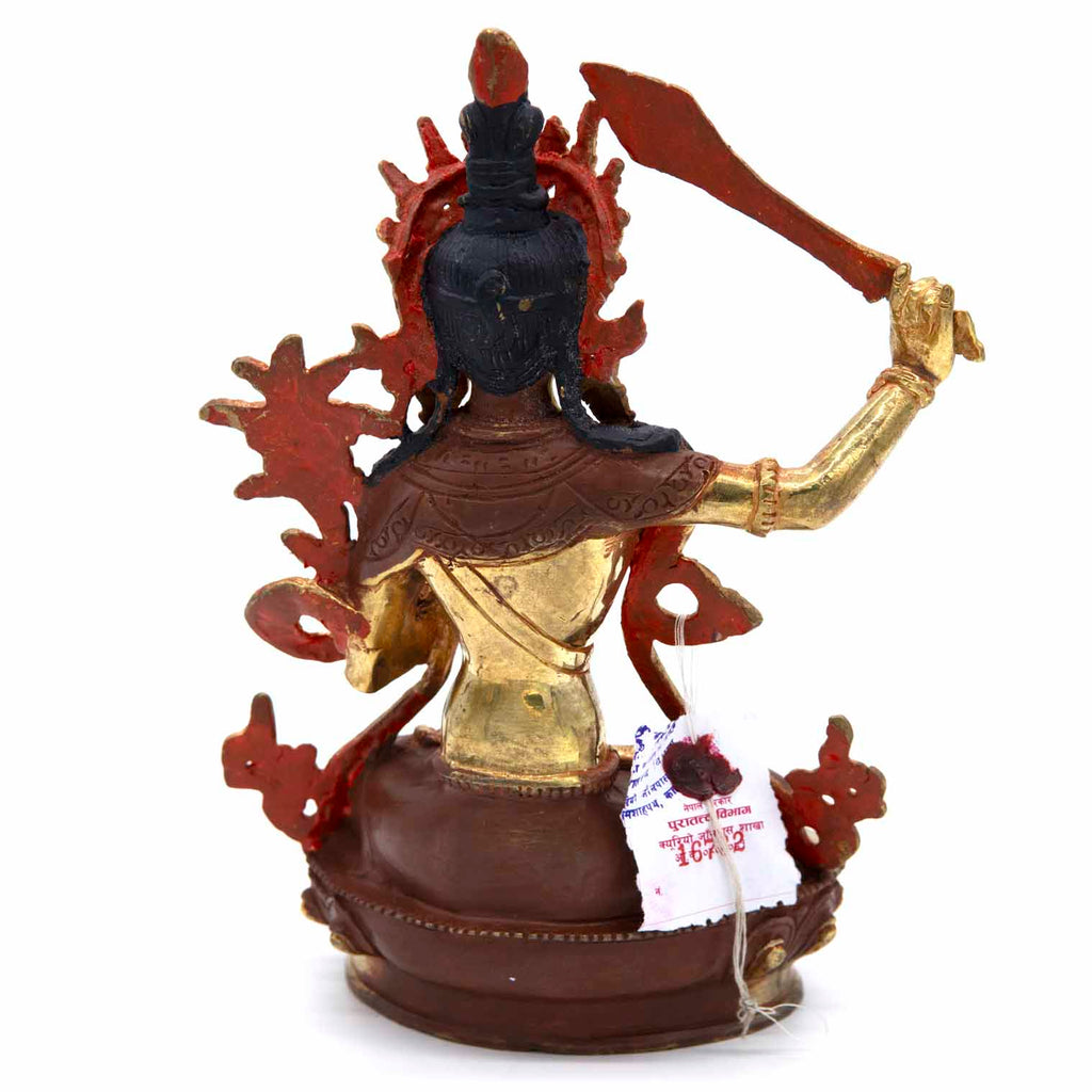 Gold Plated Manjushri Statue No.406-Buddhism-Siesta Crafts