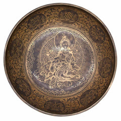 Special Etched Green Tara Singing Bowl-Singing Bowls-Siesta Crafts