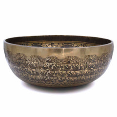 Special Etched Green Tara Singing Bowl-Singing Bowls-Siesta Crafts