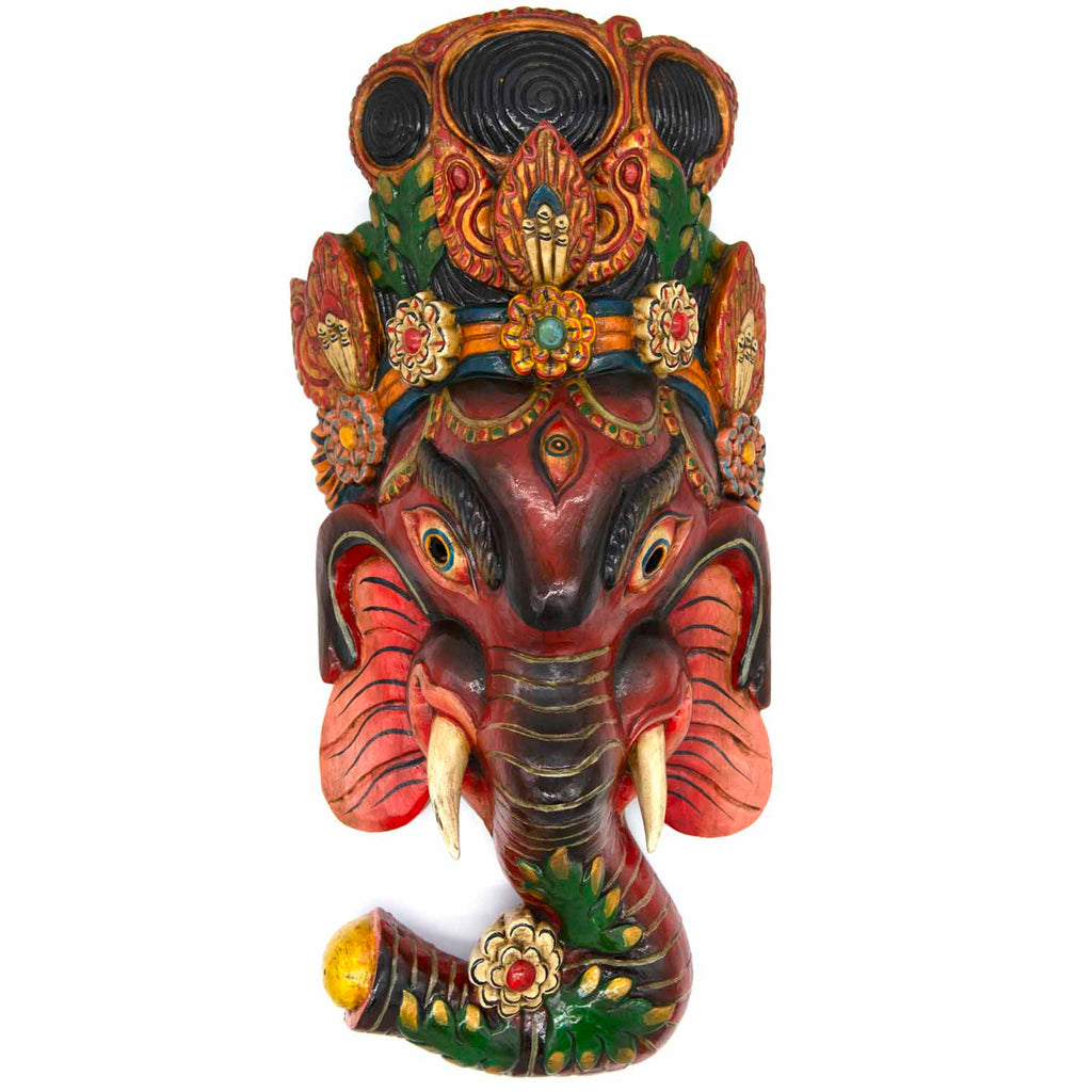 Hand-Carved Nepalese Ganesh Mask-Home Décor-Siesta Crafts