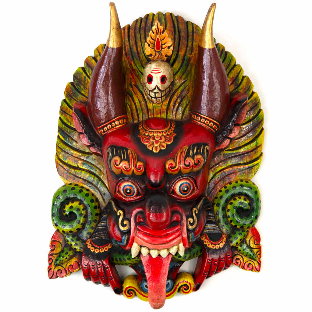 Hand-Carved Nepalese Cheppu Mask-Home Décor-Siesta Crafts