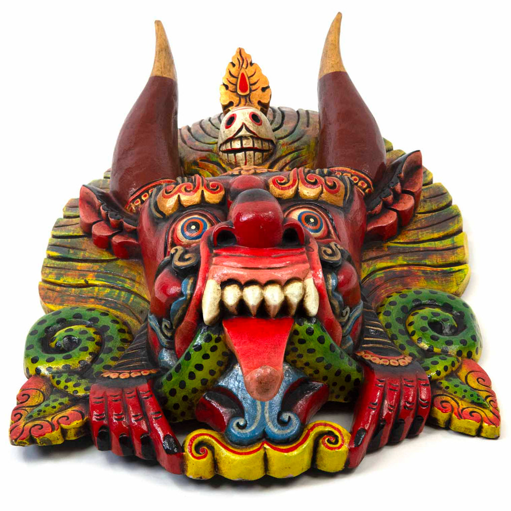 Hand-Carved Nepalese Cheppu Mask-Home Décor-Siesta Crafts