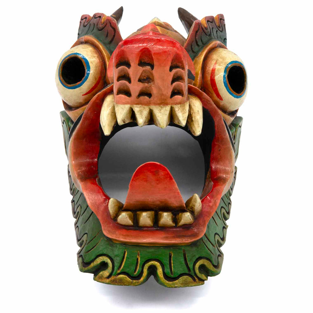 Hand-Carved Nepalese Dragon Mask-Home Décor-Siesta Crafts