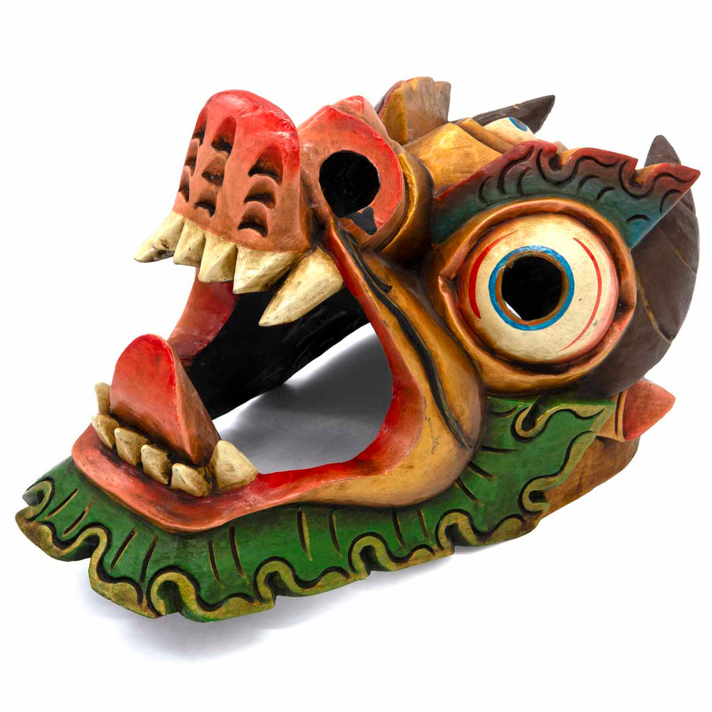 Hand-Carved Nepalese Dragon Mask-Home Décor-Siesta Crafts