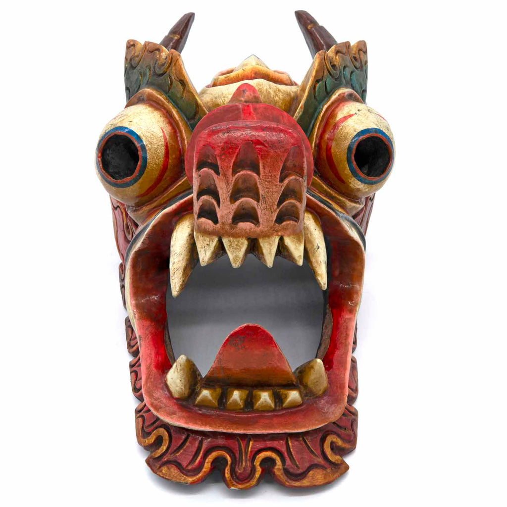 Hand-Carved Nepalese Dragon Mask-Home Décor-Siesta Crafts