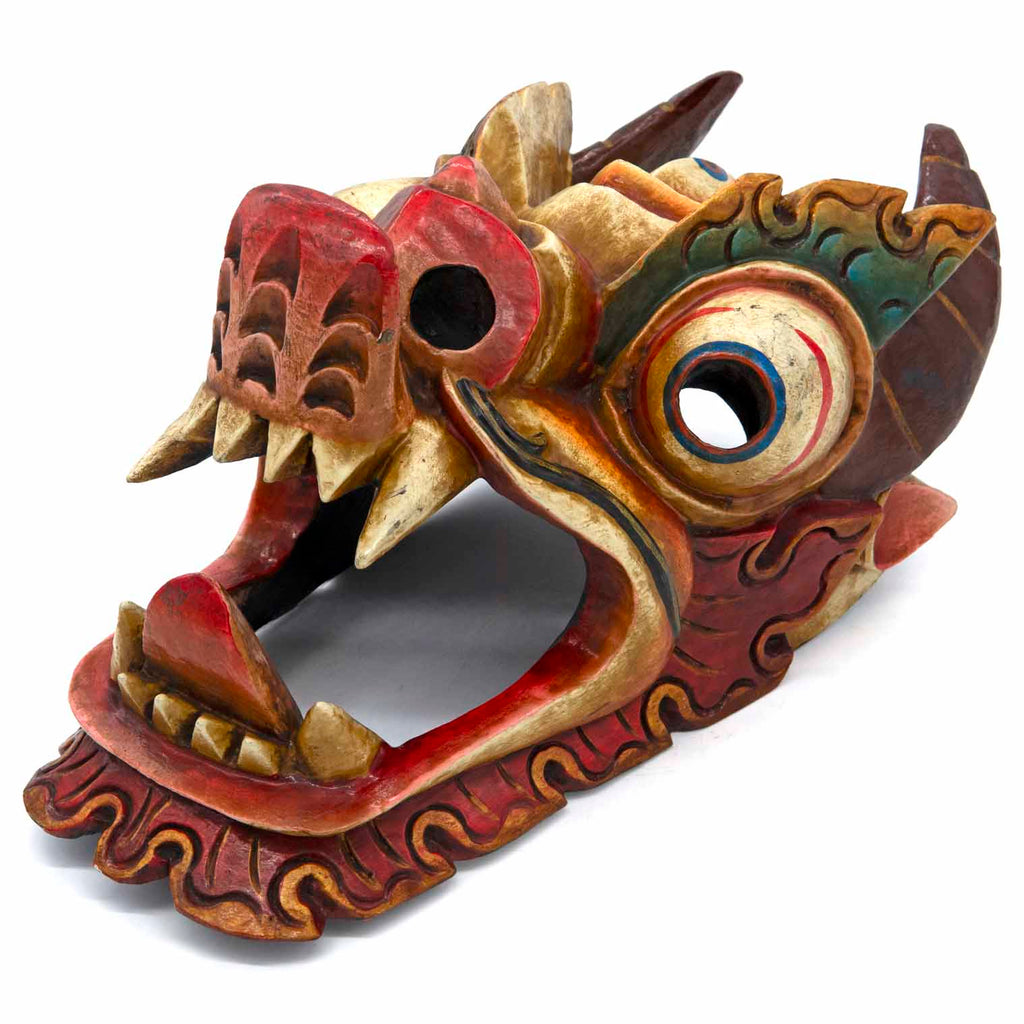 Hand-Carved Nepalese Dragon Mask-Home Décor-Siesta Crafts