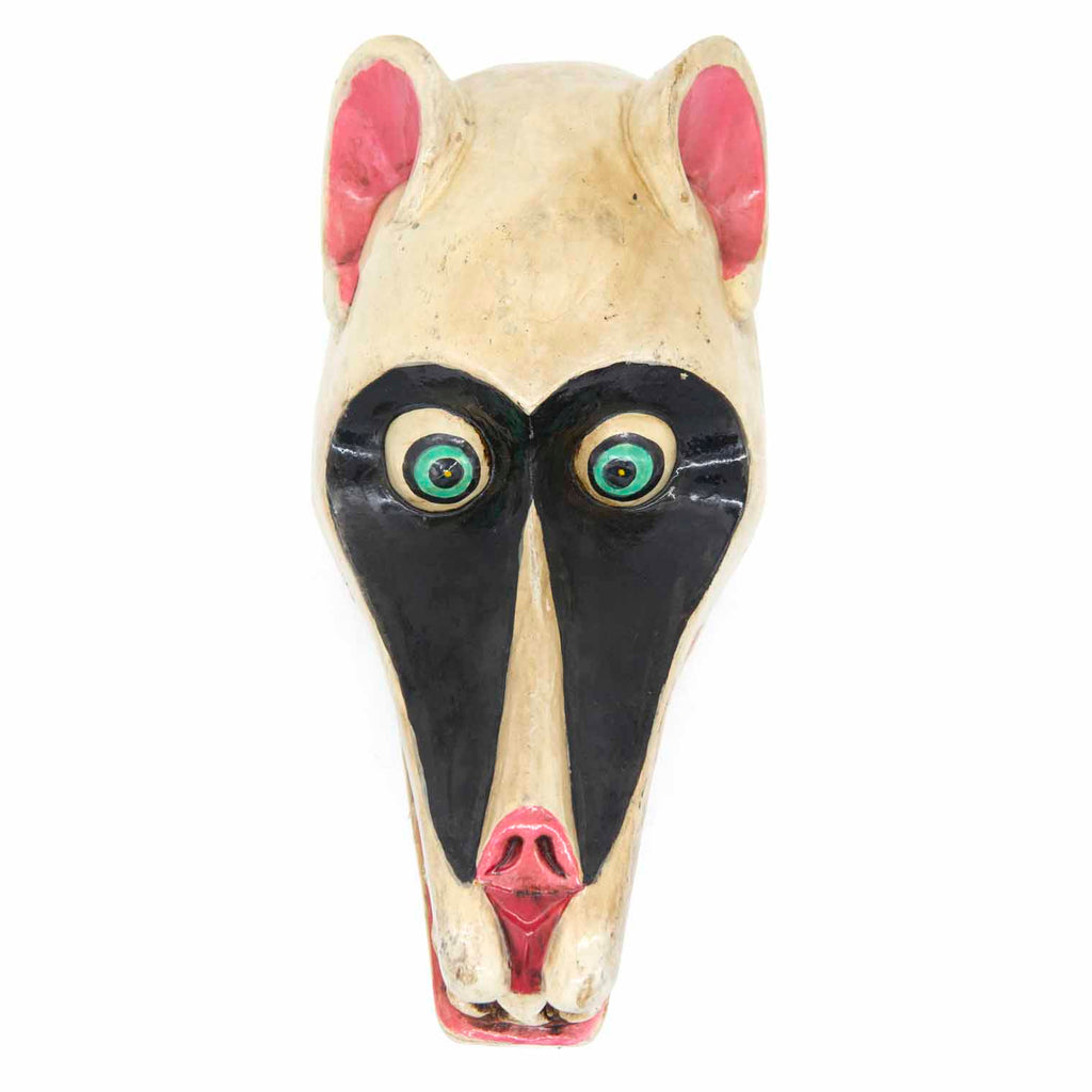 Hand-Carved Nepalese Raccoon Mask-Home Décor-Siesta Crafts