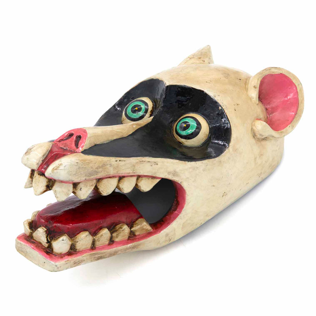 Hand-Carved Nepalese Raccoon Mask-Home Décor-Siesta Crafts
