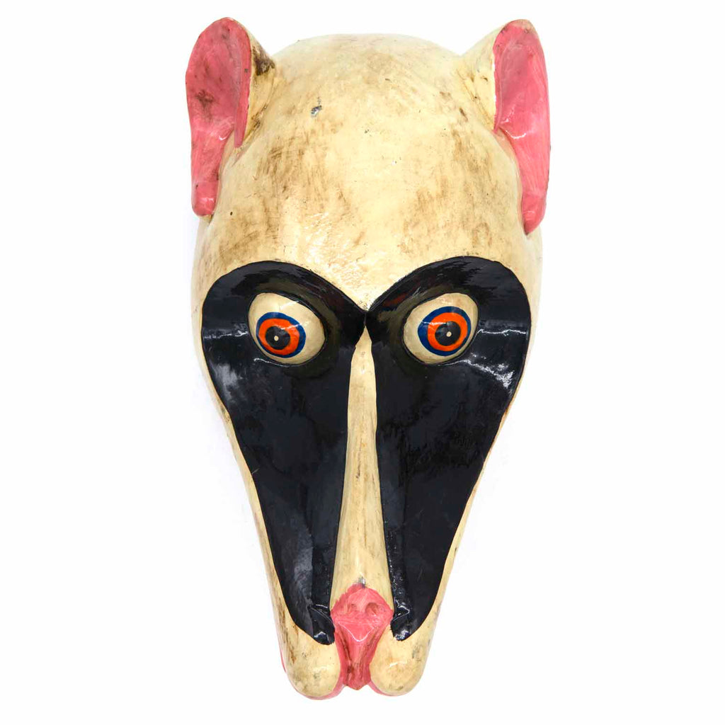 Hand-Carved Nepalese Raccoon Mask-Home Décor-Siesta Crafts