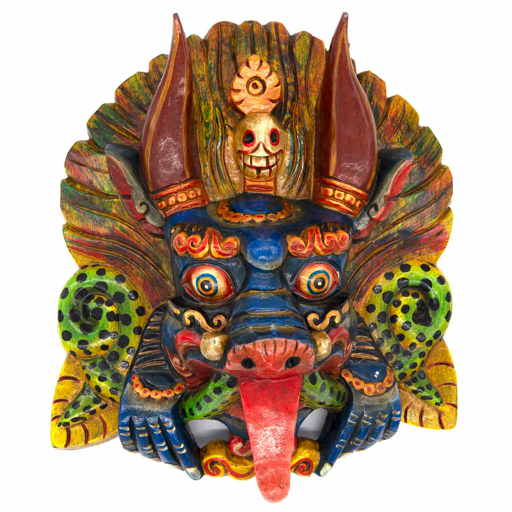 Hand-Carved Nepalese Cheppu Mask-Home Décor-Siesta Crafts