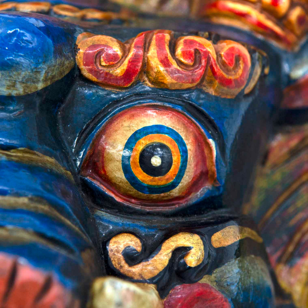 Hand-Carved Nepalese Cheppu Mask-Home Décor-Siesta Crafts